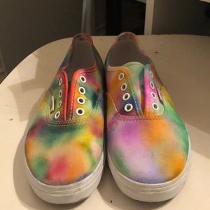 Custom tie-dye low top vans